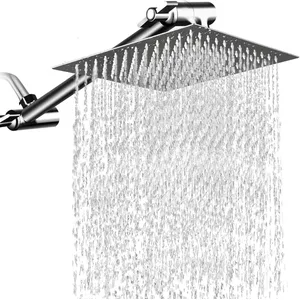 Square Rainfall Shower Head Kit with Adjustable Extension Arm – photo 2
