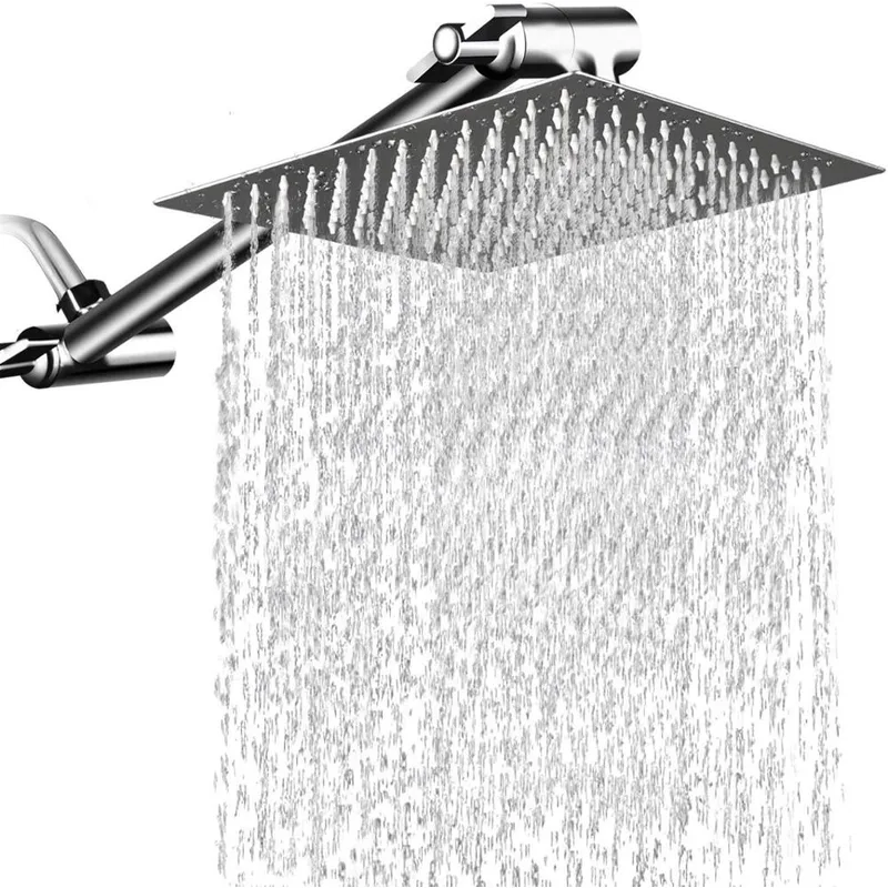 Square Rainfall Shower Head Kit with Adjustable Extension Arm – photo 2