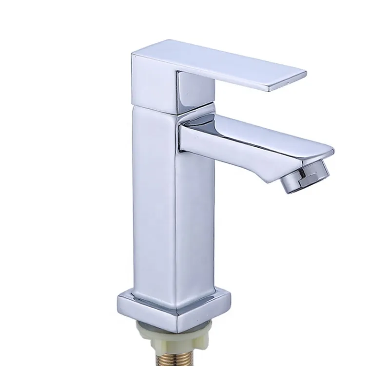 Chrome Square Single-Lever Basin Mixer