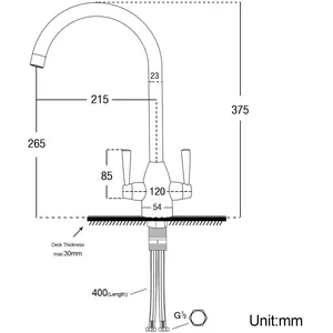 Chrome Two-Lever Swan-Neck Kitchen Mixer Tap – photo 3