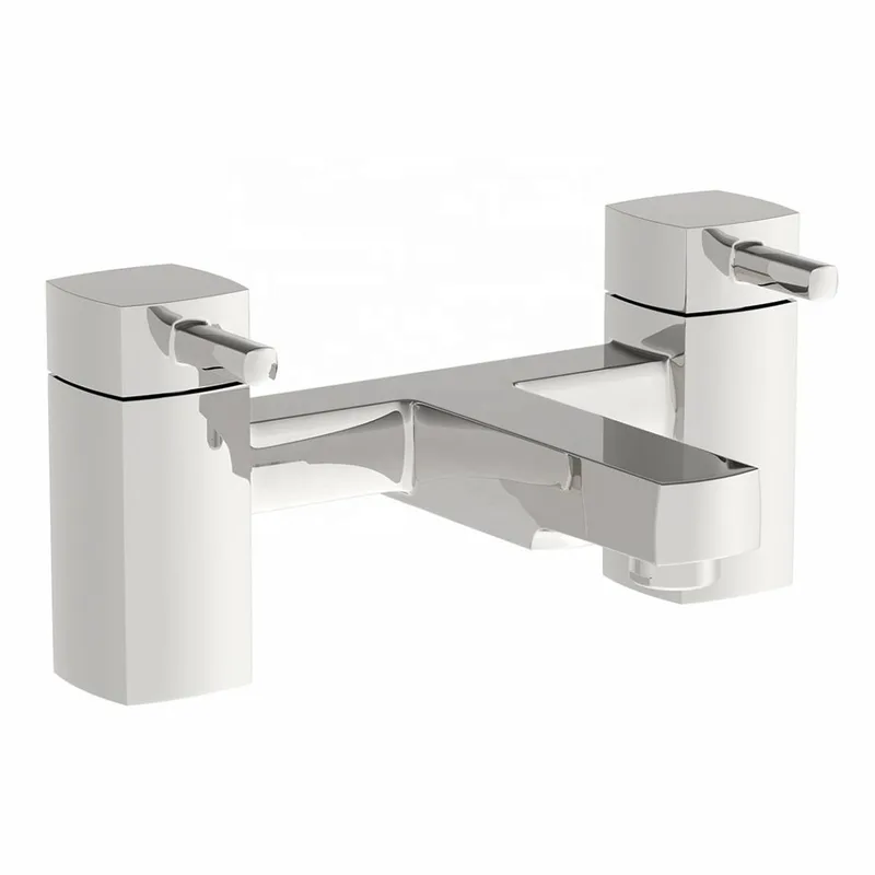 Chrome Square Waterfall Bath Filler – Wide Two-Handle – photo 3