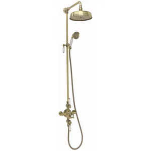 Traditional Chrome Exposed Shower System with Round Rain Head and Hand Shower – photo 4