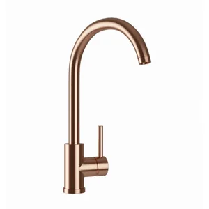 Rose Gold Finish Single-Lever Swan-Neck Kitchen Mixer