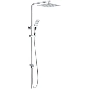 Square Rain Shower Kit with Wall Arm, Hand Shower and Hose – photo 5