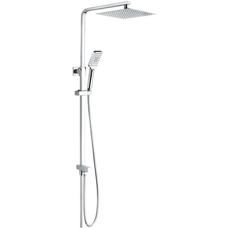 Square Rain Shower Kit with Wall Arm, Hand Shower and Hose – photo 5
