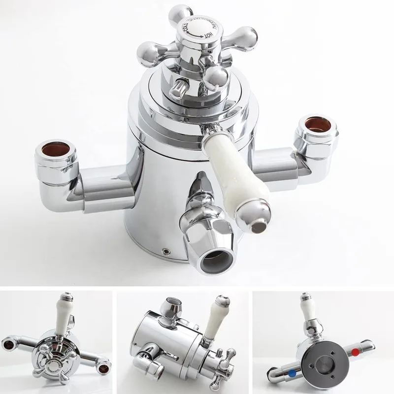 Traditional Chrome Rigid Riser Shower with Twin-Control Exposed Valve – photo 4