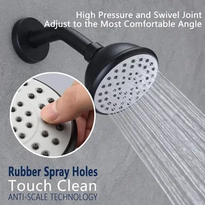 Matte Black Tub and Shower Trim Kit with Round Head and Tub Spout – photo 4