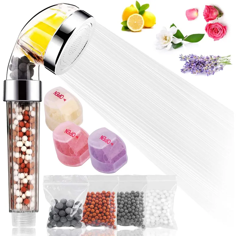 Filtered Handheld Shower Head with Mineral Beads