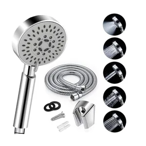 5-Setting Handheld Shower Head Set with Hose and Bracket
