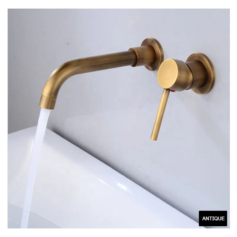 Wall-Mounted Basin Spout and Mixer Set – Chrome, Brushed Gold or Matte Black – photo 3